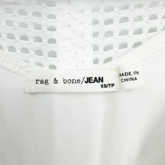 Rag & Bone Mesh Short Sleeve Summer Dress in White Size XS - Picture 7 of 10